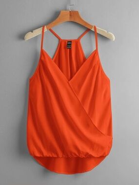 (A1) SHEIN Curve Orange Wrap Front Cami Top | Size 4XL (US 20) | EUC